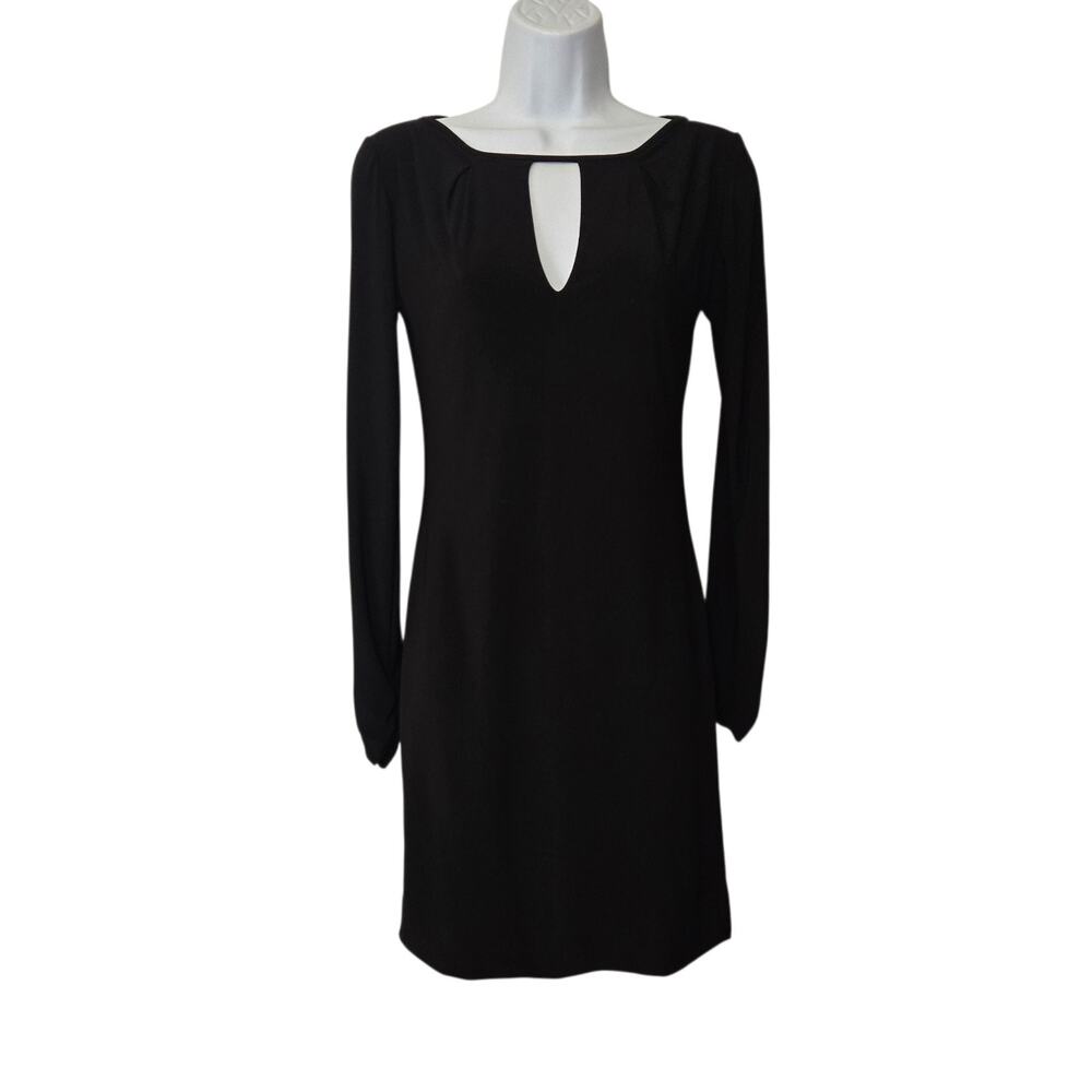 Vintage Y2K‎ Arden B Black Midlength Long Sleeve Stretchy Bodycon Dress Medium